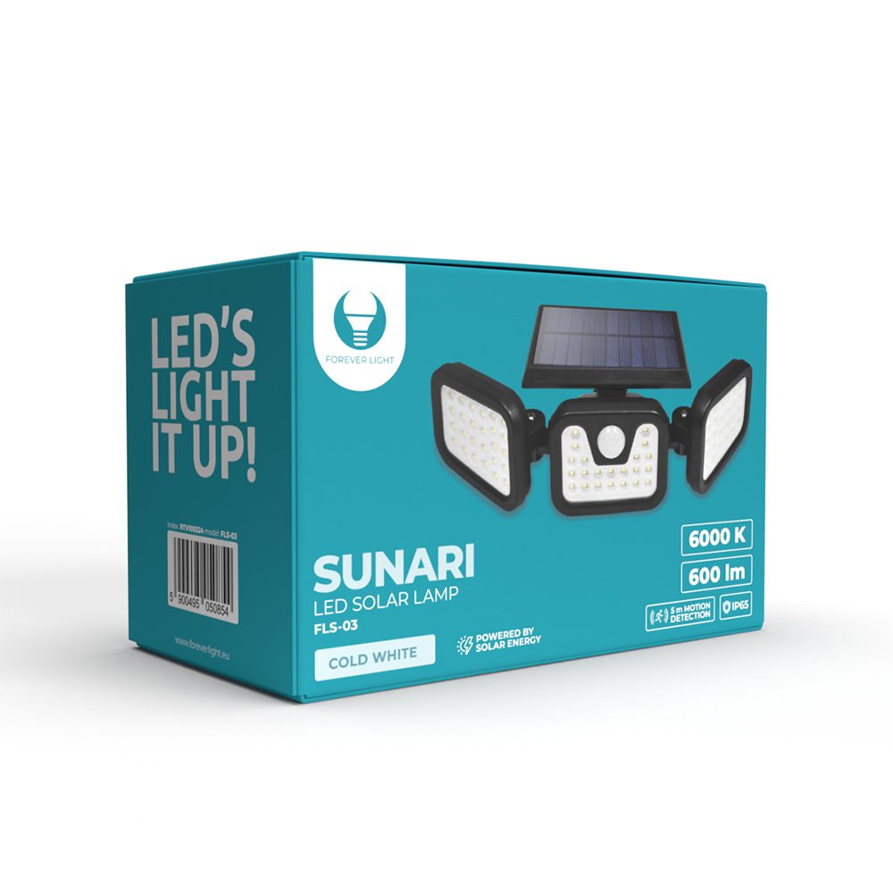 318587_oryg Forever Light Solar LED Lamp SUNARI FLS-03 74*SMD PIR 8W 600lm 6000K 2400mAh Li-Ion