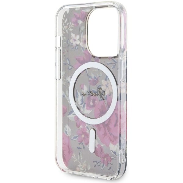 Compressed by jpeg-recompress Guess case for iPhone 14 Pro 6,1" GUHMP14LHCFWSA khaki hardcase Magsafe IML Flower