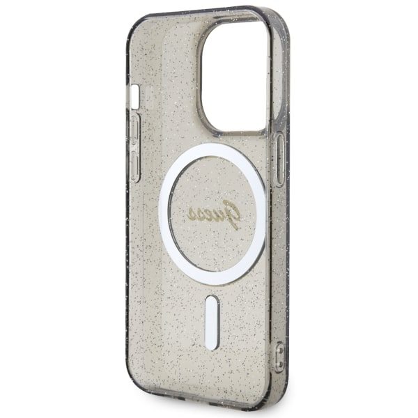 Guess case for iPhone 14 Pro Max 6,7" GUHMP14XHCMCGK black hardcase Magsafe IML Glitter Gold