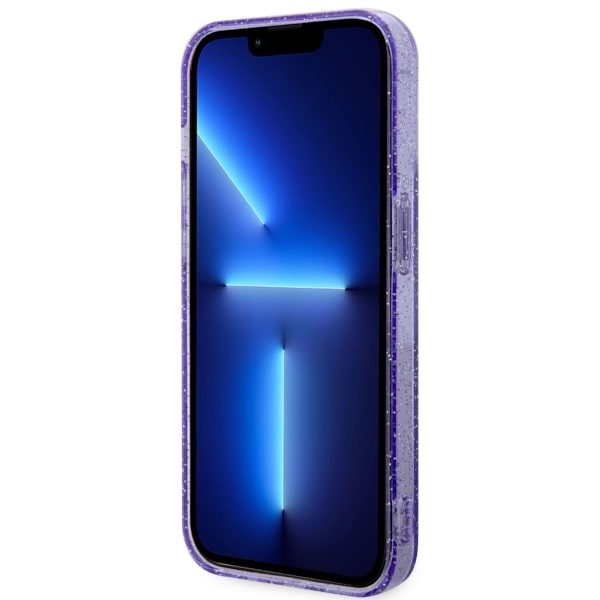 Compressed by jpeg-recompress Guess case for iPhone 14 Pro 6,1" GUHMP14LHCMCGU purple hardcase Magsafe IML Glitter Gold