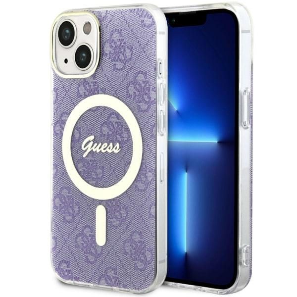 Compressed by jpeg-recompress Guess case for iPhone 14 6,1" GUHMP14SH4STU purple hardcase Magsafe IML 4G
