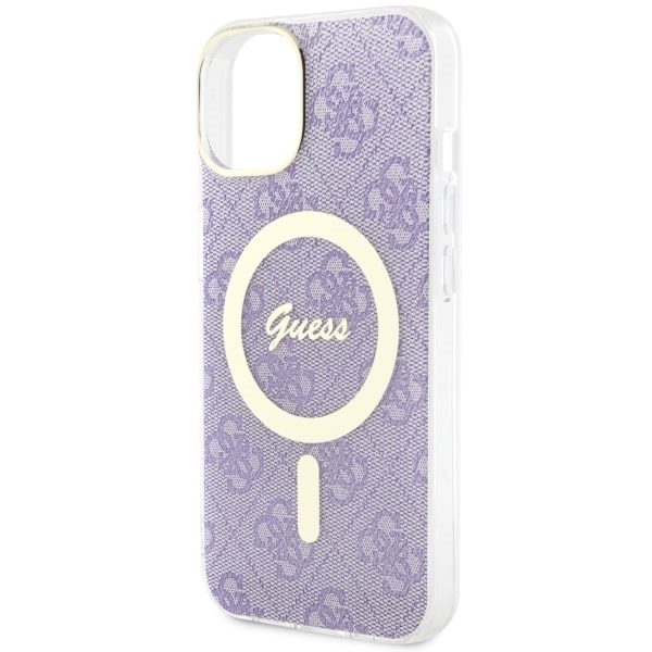 Compressed by jpeg-recompress Guess case for iPhone 14 6,1" GUHMP14SH4STU purple hardcase Magsafe IML 4G