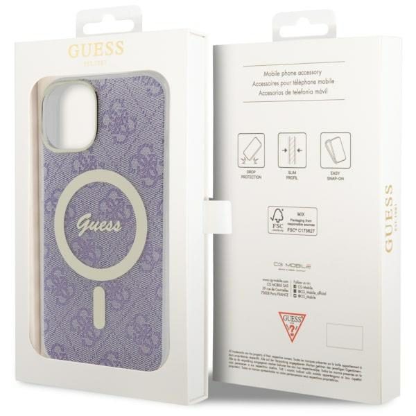 Compressed by jpeg-recompress Guess case for iPhone 14 6,1" GUHMP14SH4STU purple hardcase Magsafe IML 4G