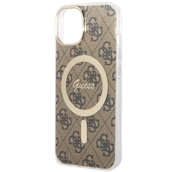 Guess case for iPhone 14 6,1" GUHMP14SH4STW brown hardcase Magsafe IML 4G