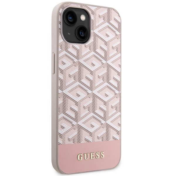 322339_oryg Guess case for iPhone 14 6,1" GUHMP14SHGCFSEP pink harcase Magsafe Gcube PU Stripes