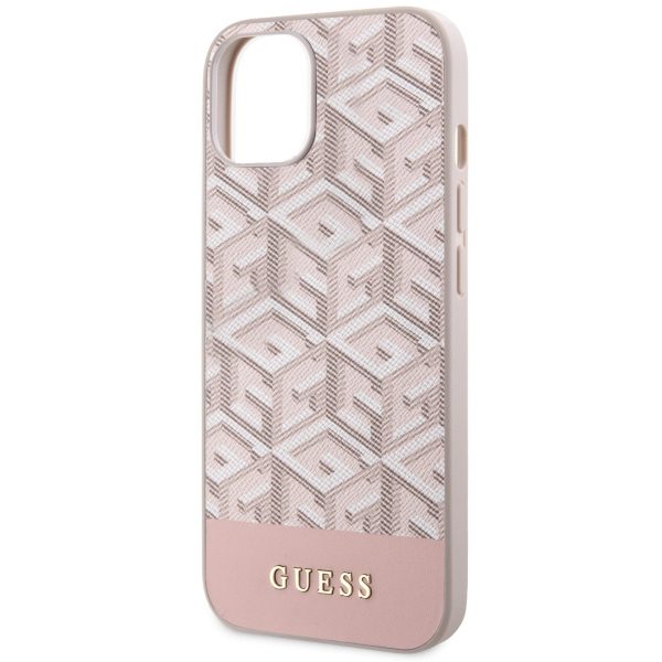 322341_oryg Guess case for iPhone 14 6,1" GUHMP14SHGCFSEP pink harcase Magsafe Gcube PU Stripes