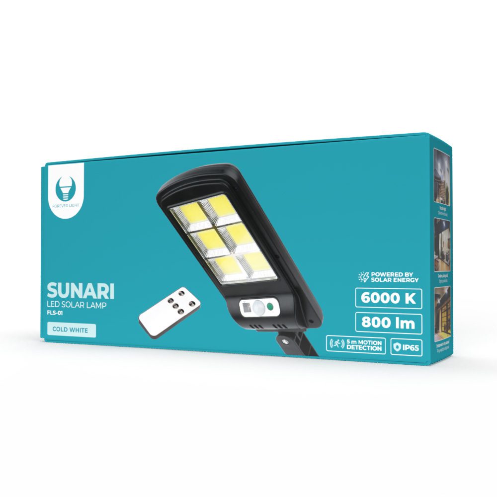 322492_oryg Forever Light Solar LED Lamp SUNARI FLS-01 6*COB PIR 10W 800lm 6000K 2400mAh Li-Ion + RC