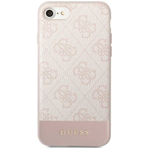 Guess case for iPhone 7 / 8 / SE GUHCI8G4GLPI pink HC PC/TPU 4G PU Bottom Stripe