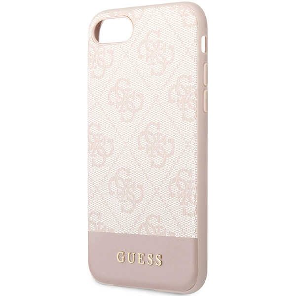 Guess case for iPhone 7 / 8 / SE GUHCI8G4GLPI pink HC PC/TPU 4G PU Bottom Stripe