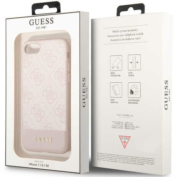 Guess case for iPhone 7 / 8 / SE GUHCI8G4GLPI pink HC PC/TPU 4G PU Bottom Stripe