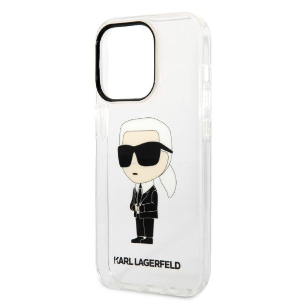 Karl Lagerfeld case for iPhone 14 Pro 6,1" KLHCP14LHNIKTCT transparent hardcase Ikonik Karl Lagerfeld