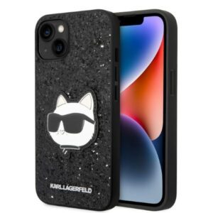 Karl Lagerfeld case for iPhone 14 Plus 6,7" KLHCP14MG2CPK black hardcase Glitter Choupette Patch