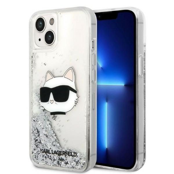 Karl Lagerfeld case for iPhone 14 Plus 6,7" KLHCP14MLNCHCS silver hardcase Glitter Choupette Head