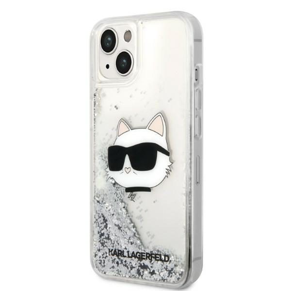 Karl Lagerfeld case for iPhone 14 Plus 6,7" KLHCP14MLNCHCS silver hardcase Glitter Choupette Head