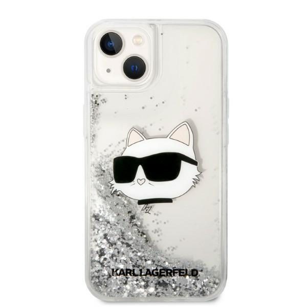 Karl Lagerfeld case for iPhone 14 Plus 6,7" KLHCP14MLNCHCS silver hardcase Glitter Choupette Head