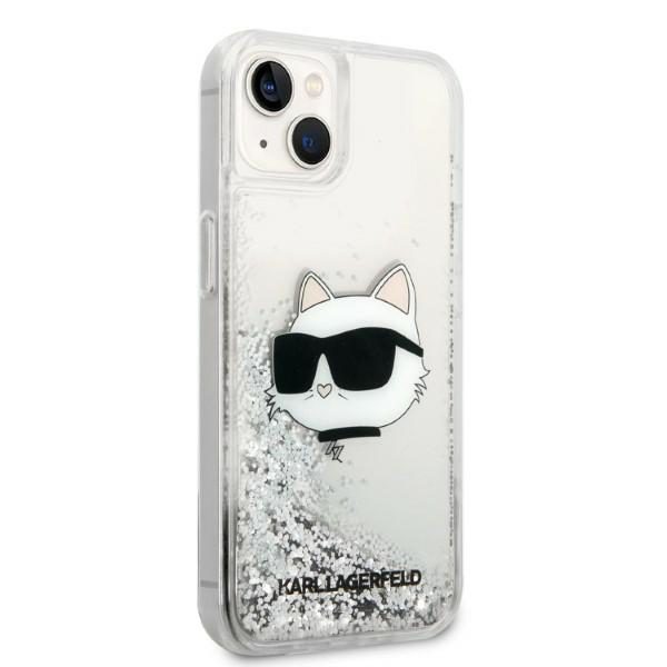 Karl Lagerfeld case for iPhone 14 Plus 6,7" KLHCP14MLNCHCS silver hardcase Glitter Choupette Head