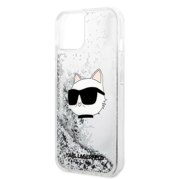 Karl Lagerfeld case for iPhone 14 Plus 6,7" KLHCP14MLNCHCS silver hardcase Glitter Choupette Head