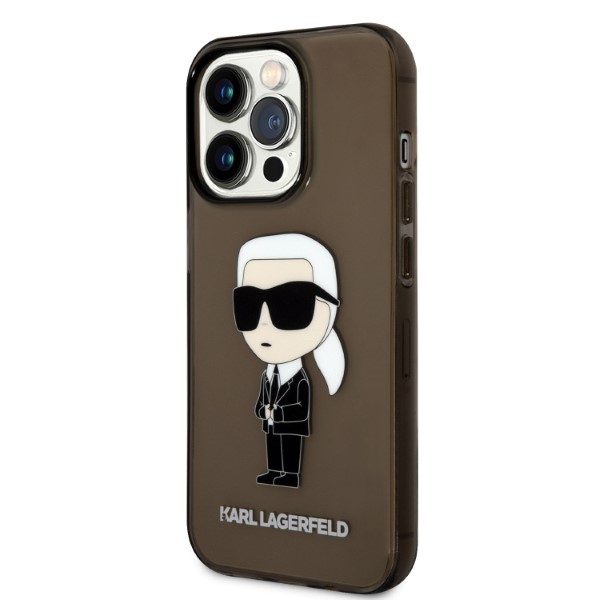 Karl Lagerfeld case for iPhone 14 Pro Max 6,7" KLHCP14XHNIKTCK black hardcase Ikonik Karl Lagerfeld