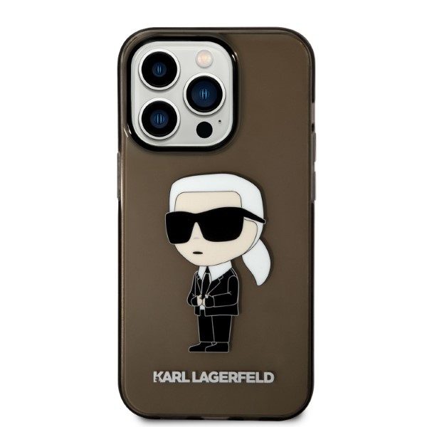 Karl Lagerfeld case for iPhone 14 Pro Max 6,7" KLHCP14XHNIKTCK black hardcase Ikonik Karl Lagerfeld