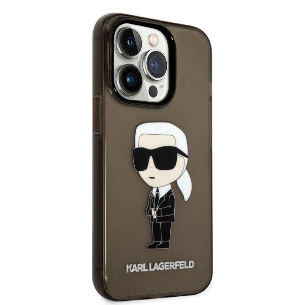 Karl Lagerfeld case for iPhone 14 Pro Max 6,7" KLHCP14XHNIKTCK black hardcase Ikonik Karl Lagerfeld