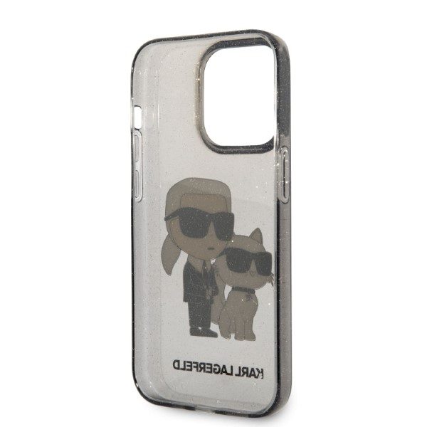 323991_oryg Karl Lagerfeld case for iPhone 14 Pro Max 6,7" KLHCP14XHNKCTGK black hardcase Gliter Karl&Choupette