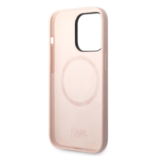 Karl Lagerfeld case for iPhone 14 Pro 6,1" KLHMP14LSNIKBCP pink hardcase Silicone Ikonik Magsafe