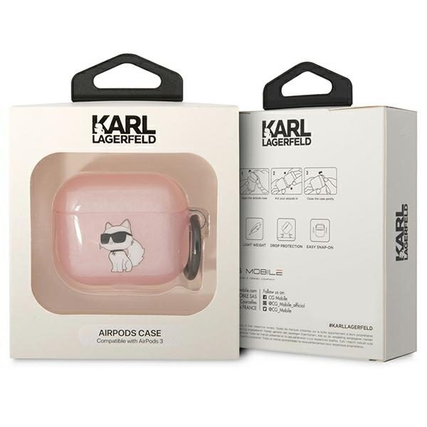 Karl Lagerfeld case for Airpods 3 KLA3HNCHTCP pink Ikonik Choupette