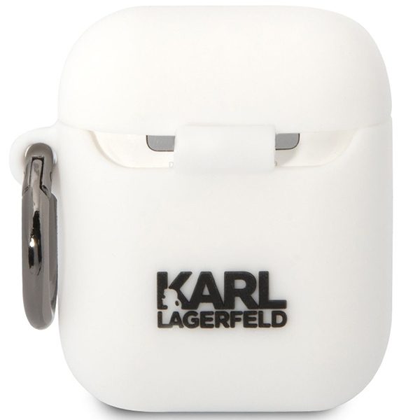 Karl Lagerfeld case for Airpods 1 / 2 KLACA2SILKCW white Silicone Karl & Choupette