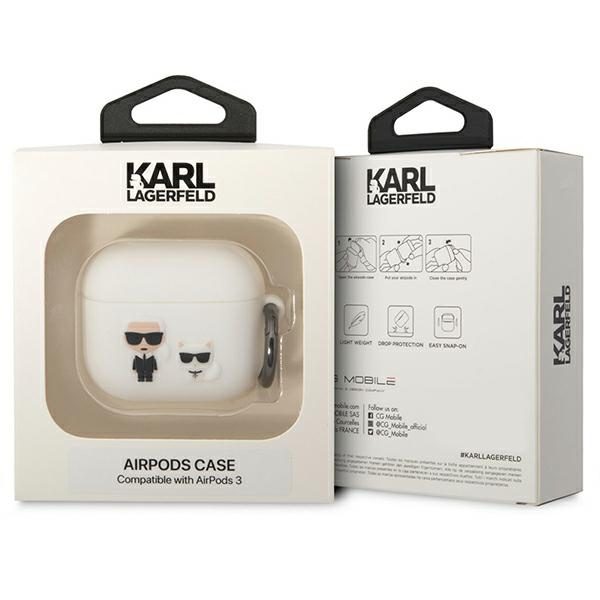 Karl Lagerfeld case for Airpods 3 KLACA3SILKCW white Silicone Karl & Choupette