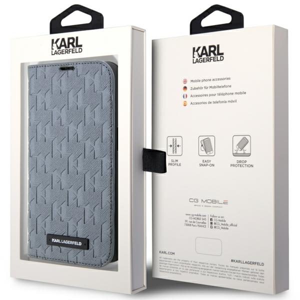 Karl Lagerfeld case for iPhone 14 6,1" KLBKP14SSAKLHPG silver BT Saffiano Mono