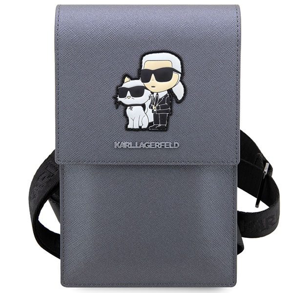 326118_oryg Karl Lagerfeld handbag for phone KLWBSAKCPMG silver hardcase Phone Pounch Universal Saffiano K&C NFT