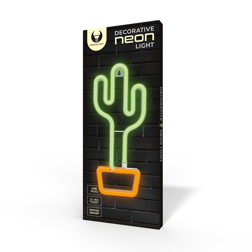 326271_oryg Neon LED Light CACTUS orange green Bat + USB FLNE02 Forever Light