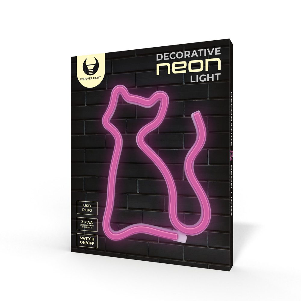 326273_oryg Neon LED Light CAT pink Bat + USB FLNE04 Forever Light