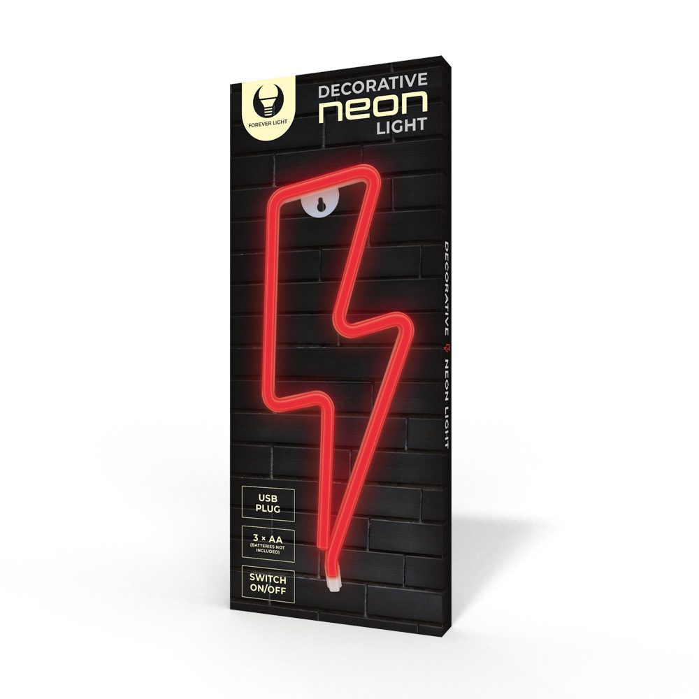 326276_oryg Neon LED Light BOLT red Bat + USB FLNE06 Forever Light