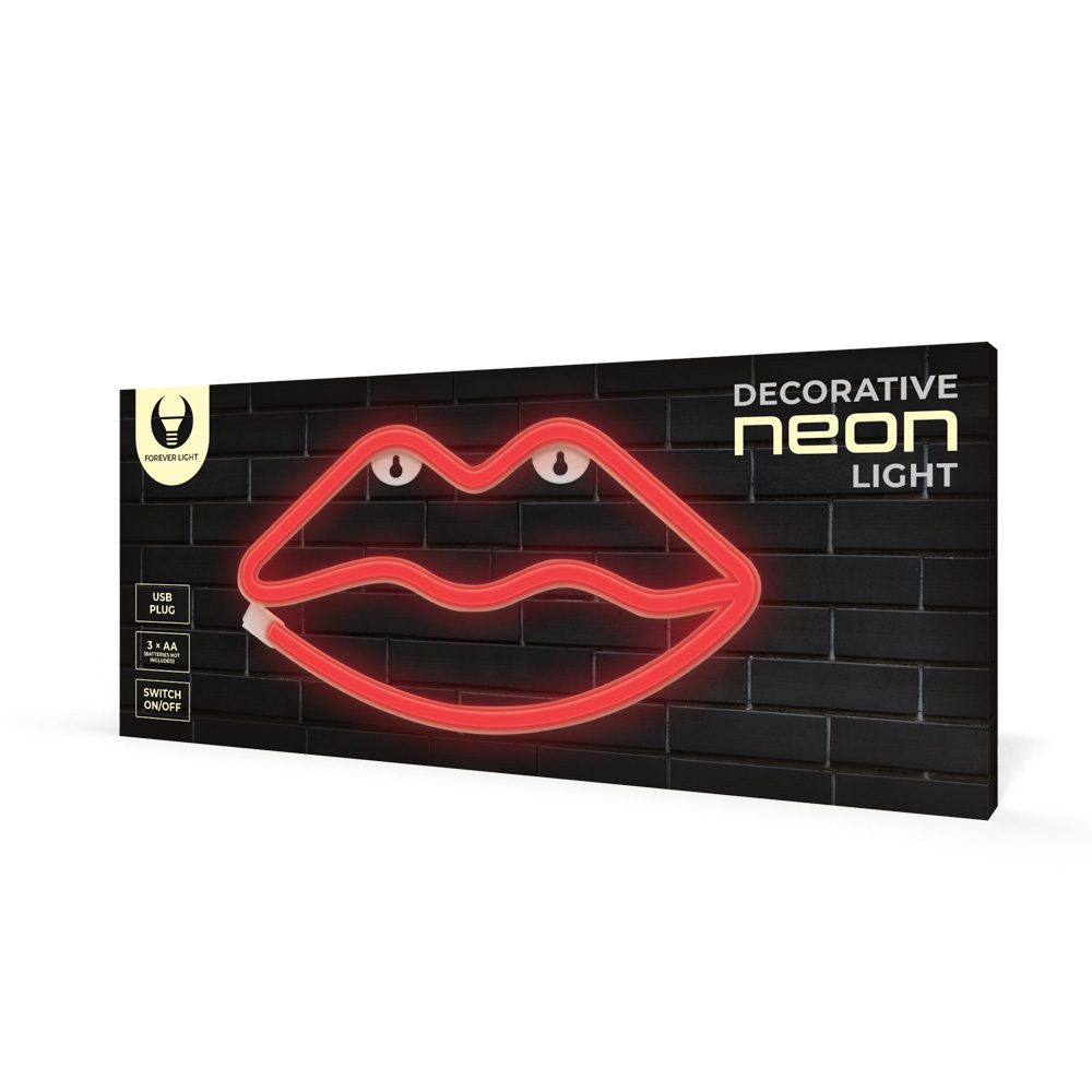 326280_oryg Neon LED Light LIPS red Bat + USB FLNE08 Forever Light