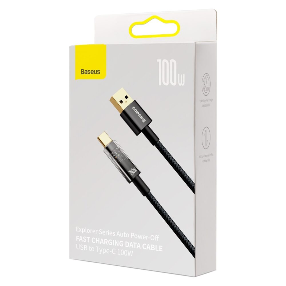 329523_oryg Baseus cable Explorer USB - USB-C 1,0 m black auto power off 100W