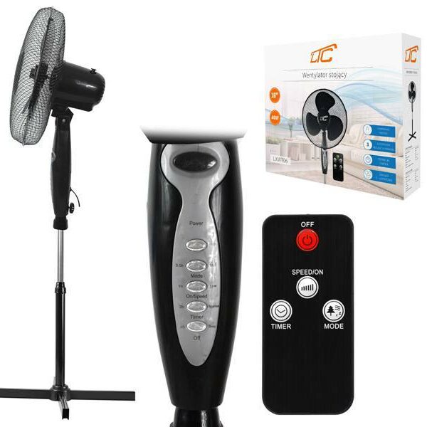 329772_oryg Standing Fan WT06 40W 16" black 3 modes with remote control HQ