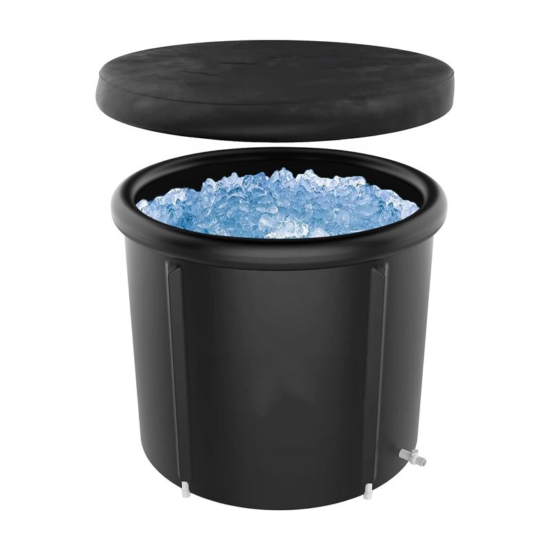 Foldable portable inflatable bathtub 80 x 79 cm black