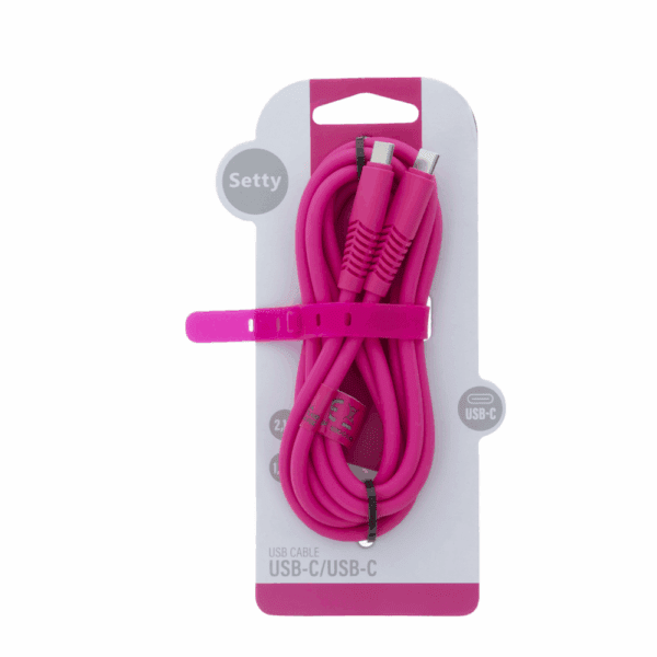 331711_oryg Setty cable USB-C - USB-C 1,5 m 20W KSC-C-1.5206 pink