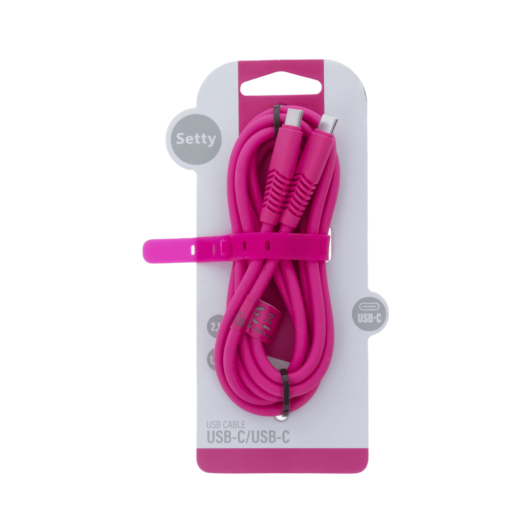 331711_oryg Setty cable USB-C - USB-C 1,5 m 20W KSC-C-1.5206 pink