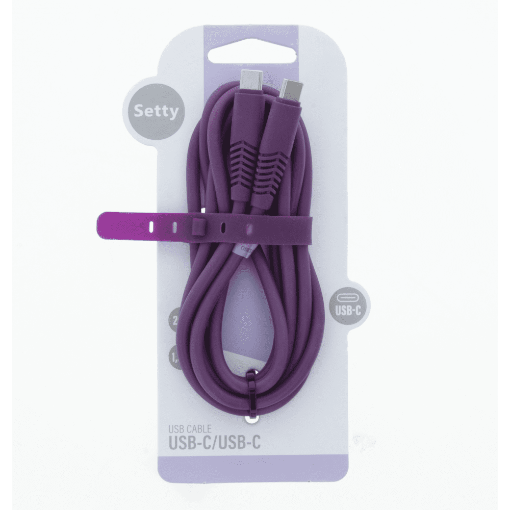 331718_oryg Setty cable USB-C - USB-C 1,5 m 2,1A KSC-C-1.5219 purple