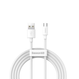 Baseus cable Simple Wisdom USB - microUSB 1,5 m 2,1A white 2 pcs