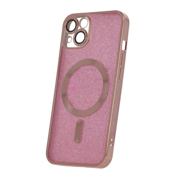 Glitter Chrome Mag case for iPhone 13 6,1" pink