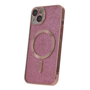 Glitter Chrome Mag case for iPhone 13 6,1" pink