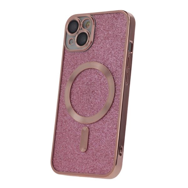Glitter Chrome Mag case for iPhone 13 6,1" pink