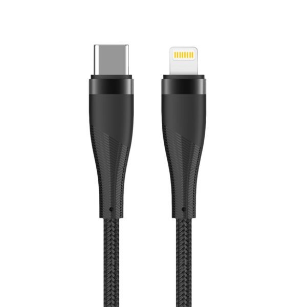 337513_oryg Maxlife MXUC-08 cable USB-C - Lightning 1,0 m 27W black nylon
