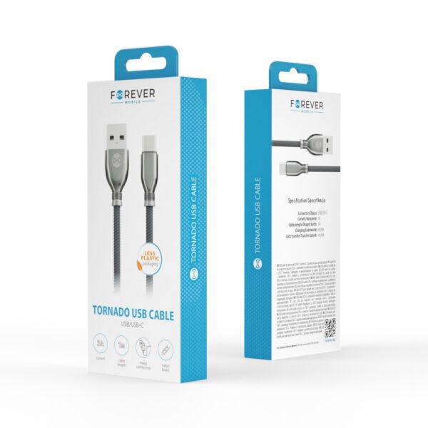337626_oryg Forever Tornado cable USB - USB-C 1,0 m 3A black