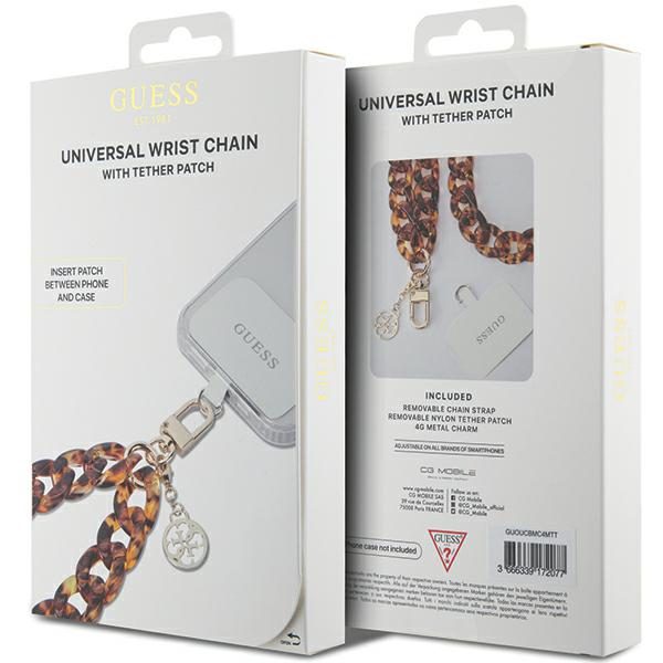 338418_oryg Guess cord GUOUCBMC4MT brown-gold HDSP PU Saffiano Chain Strap 4G Charm