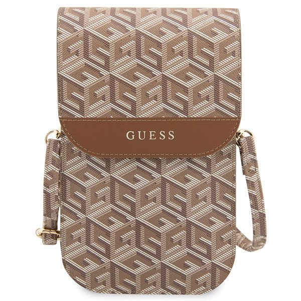 339029_oryg Guess bag for phone GUWBHGCFSEW brown Wallet GCube Stripe