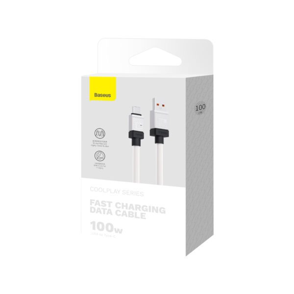 Baseus cable CoolPlay USB - USB-C 1m 100W white